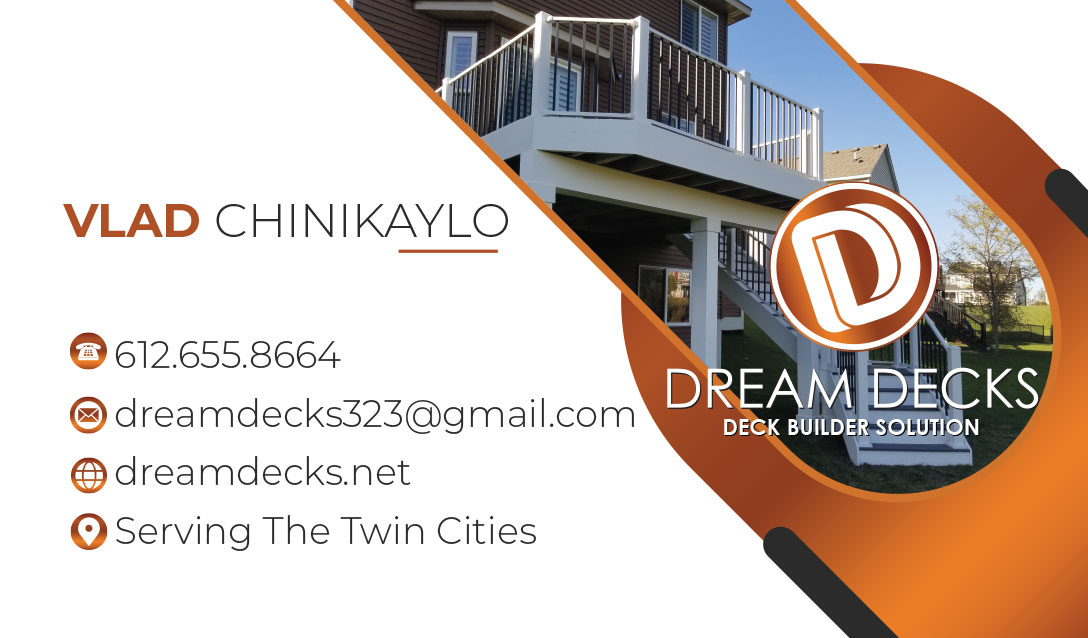 Dream Decks business card front