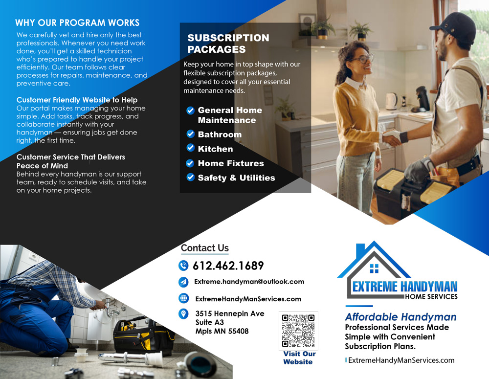 Extreme Handyman brochure front