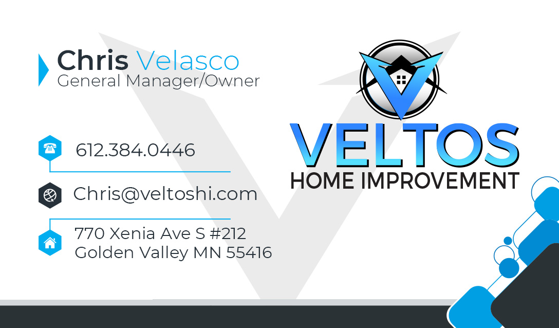 Veltos Roofing business card front