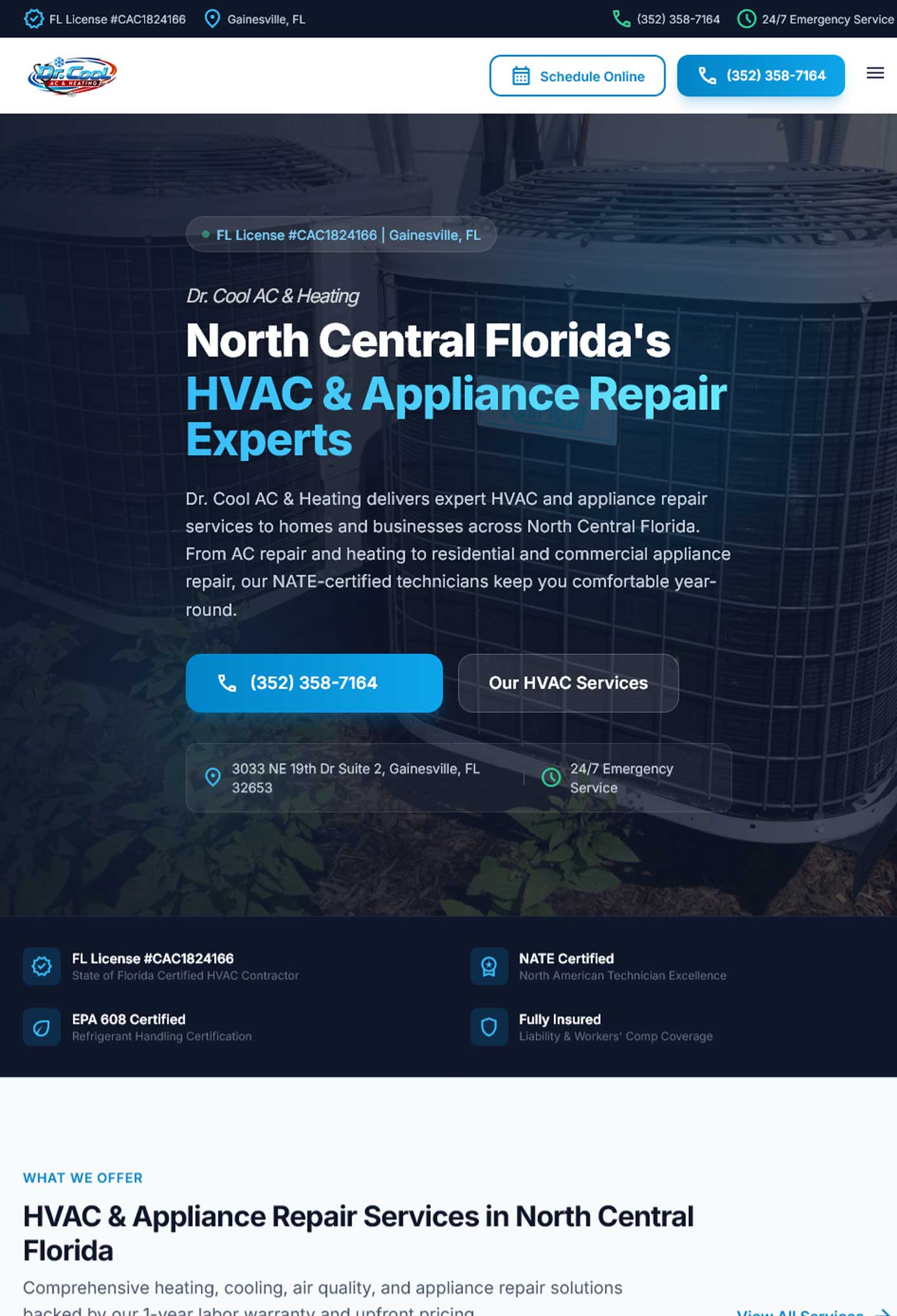 Dr. Cool AC & Heating - Website Design by Multimedia Graphics
