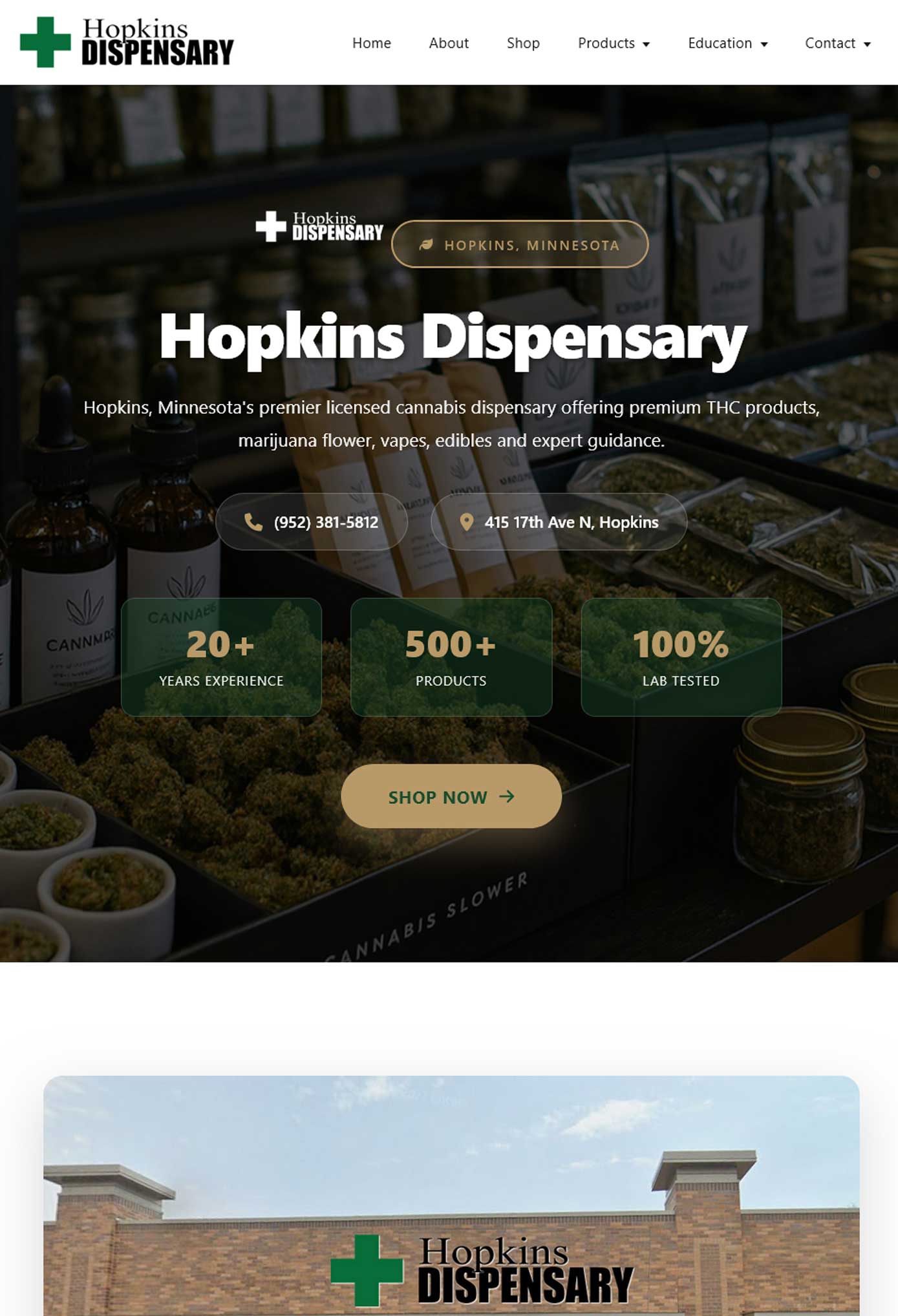 Hopkins Dispensary - Website Design by Multimedia Graphics