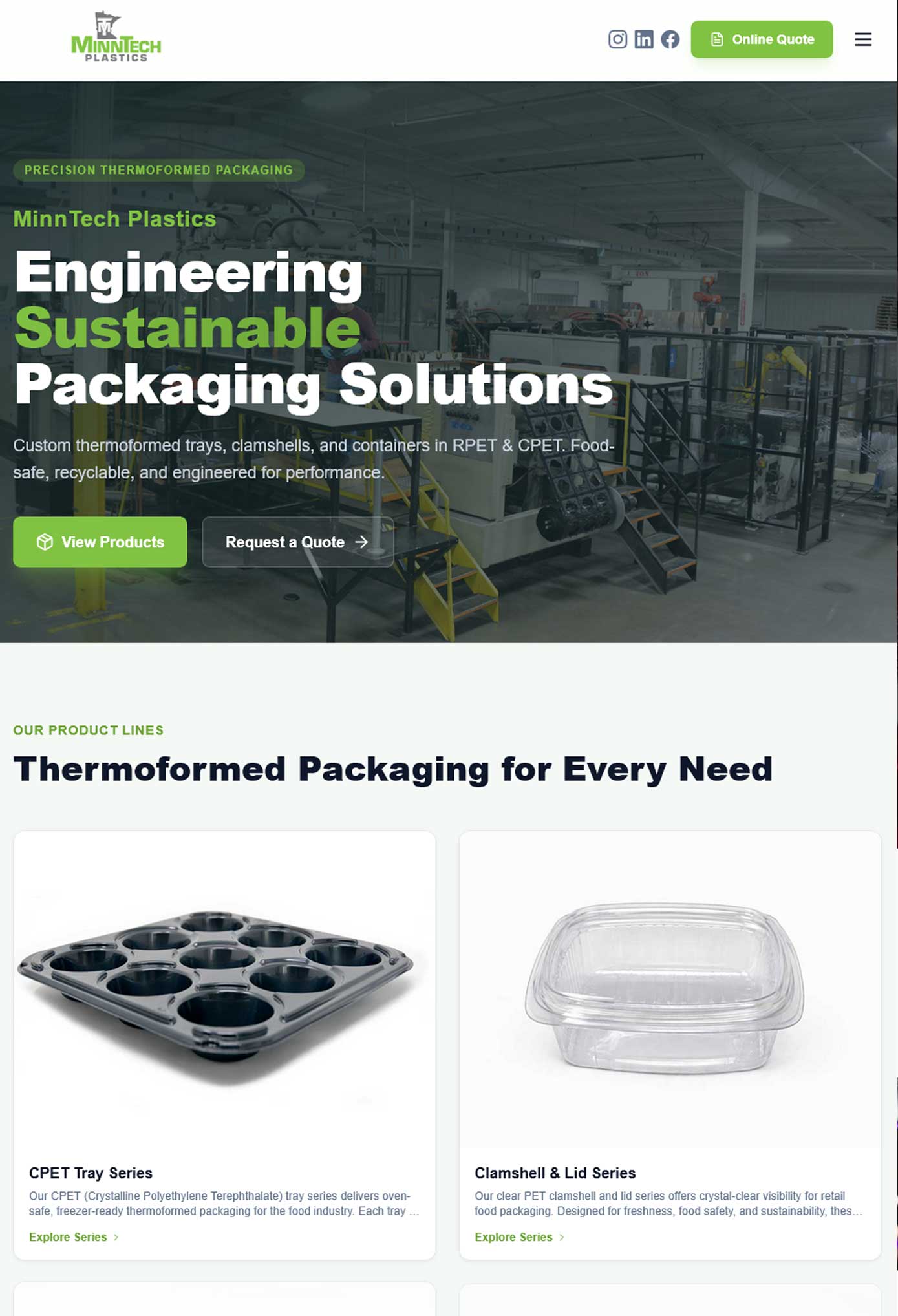 MinnTech Plastics website design by Multimedia Graphics